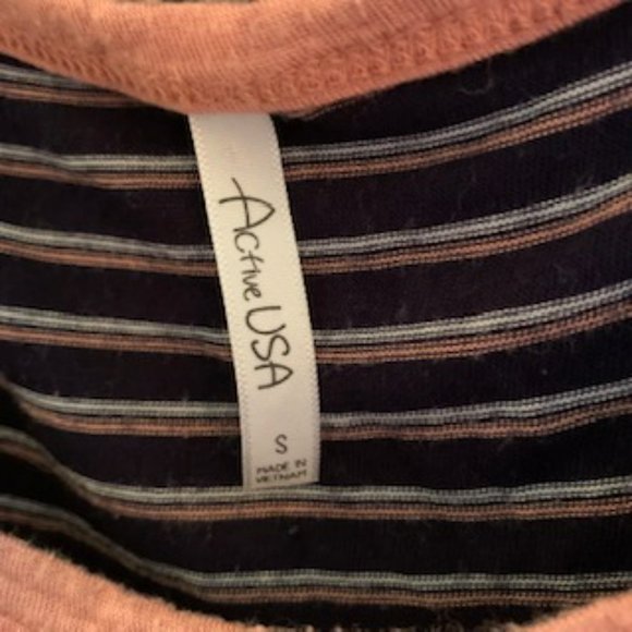 Navy pink and white striped top - Picture 3 of 6